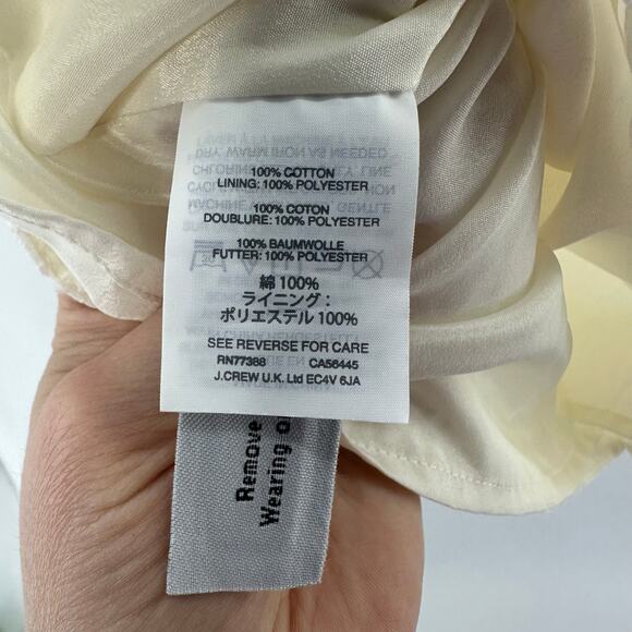 J. CREW A-Line Dress Eyelet Keyhole Back Size 6P White Easter Spring Bohochic - Picture 6 of 6